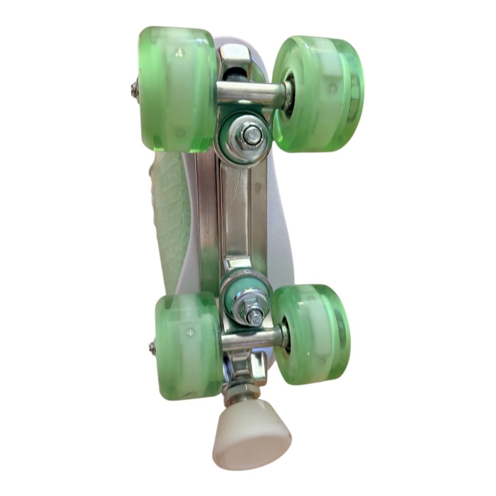 NEW Wellwon Girls 4 Youth Sparkling Mint‎ Green Light Up Wheel Roller Skates - Picture 9 of 10